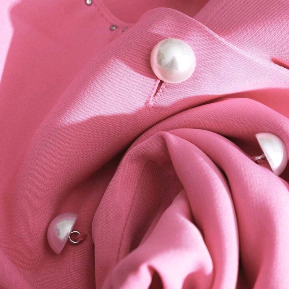 Luxury Pink Skirt Red Top Going Out Tops For Long Sleeve Going Out Top Autumn - Picture 3 of 4